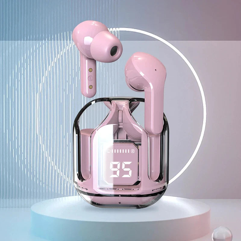 Air 31 Airpods Wireless Earbuds With Crystal Transparent Case