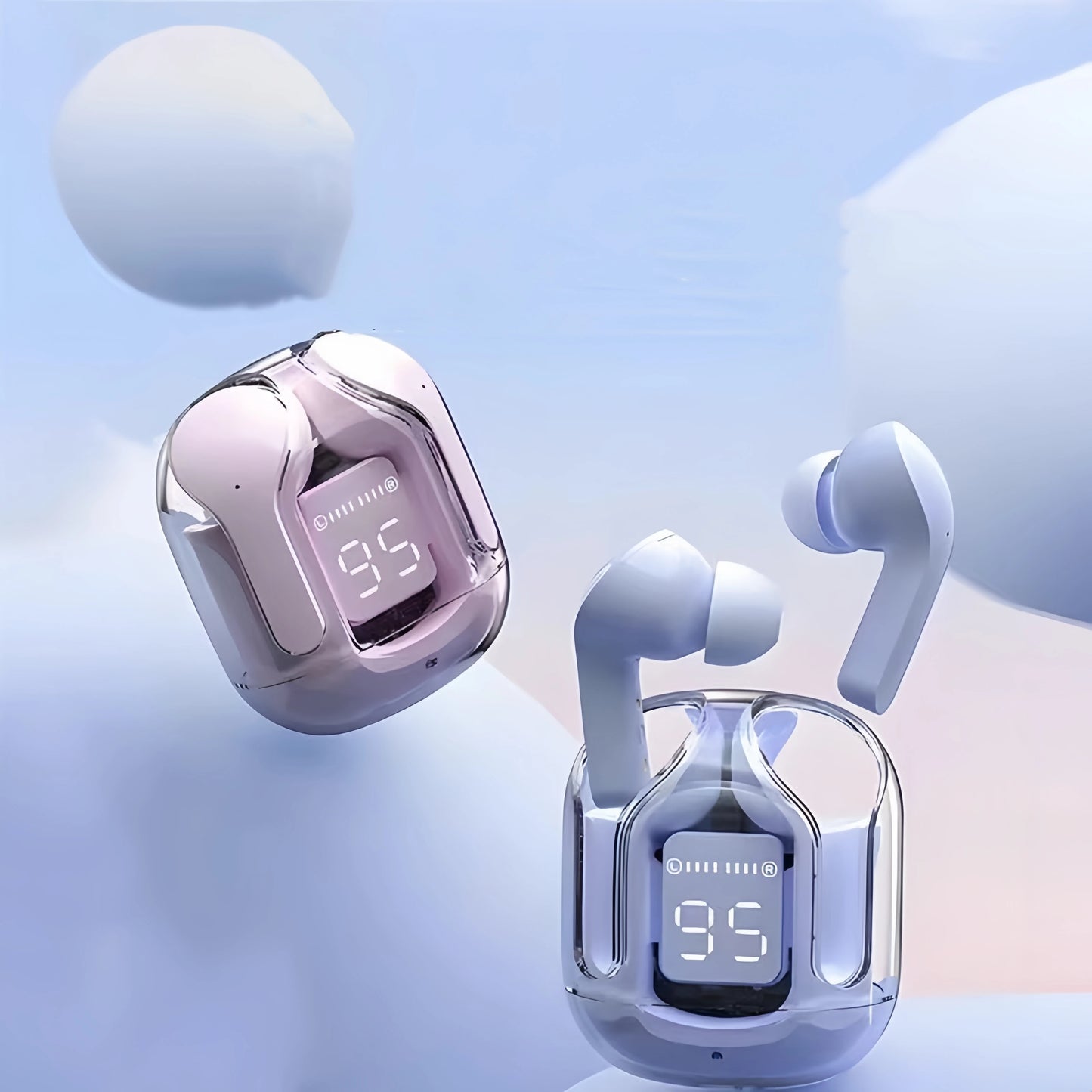 Air 31 Airpods Wireless Earbuds With Crystal Transparent Case
