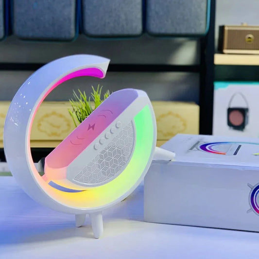 G Shaped RGB Light Table Lamp With Wireless Charger