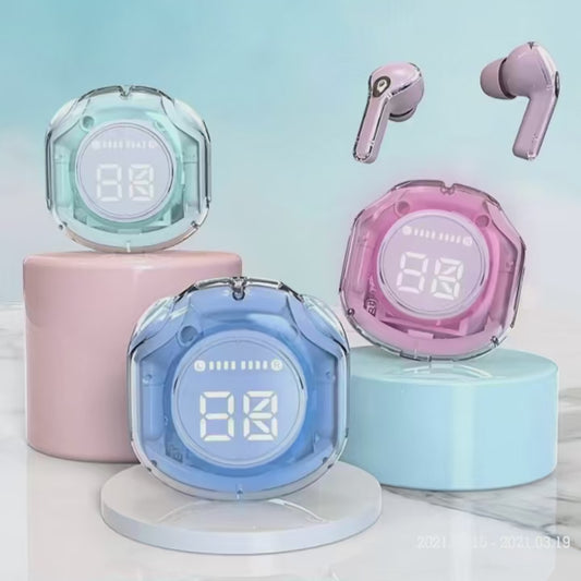 Air 31 Airpods Wireless Earbuds With Crystal Transparent Case